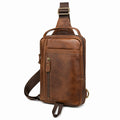 Borsa a tracolla 18 x 8 x 30 cm in similpelle marrone con tasche e tracolla regolabile