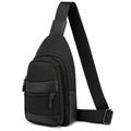 Borsa monospalla 18 x 8 x 32 cm in tessuto sintetico nero con tasche e tracolla regolabile