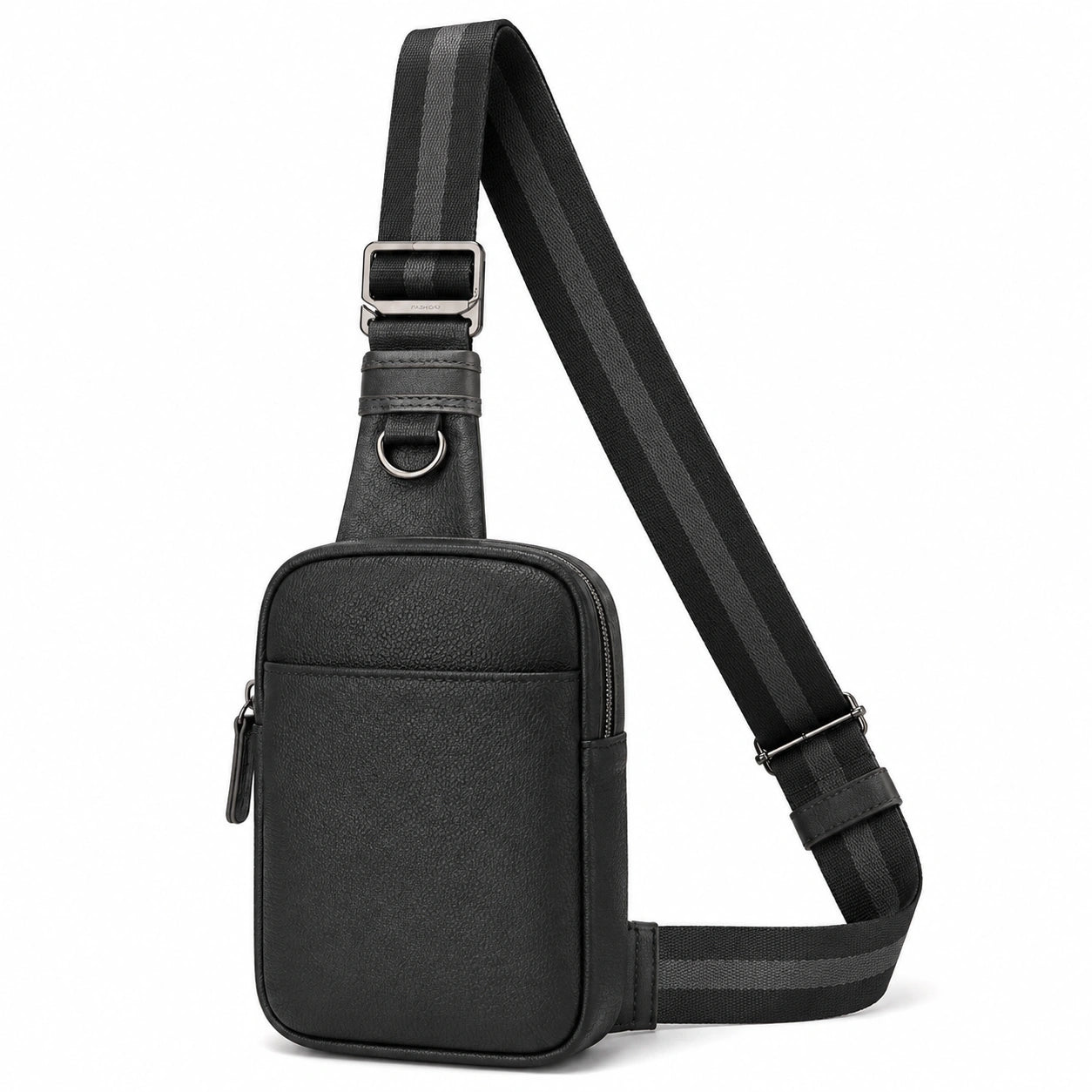 Borsa a tracolla 18 x 6 x 30 cm in similpelle nera con tracolla regolabile