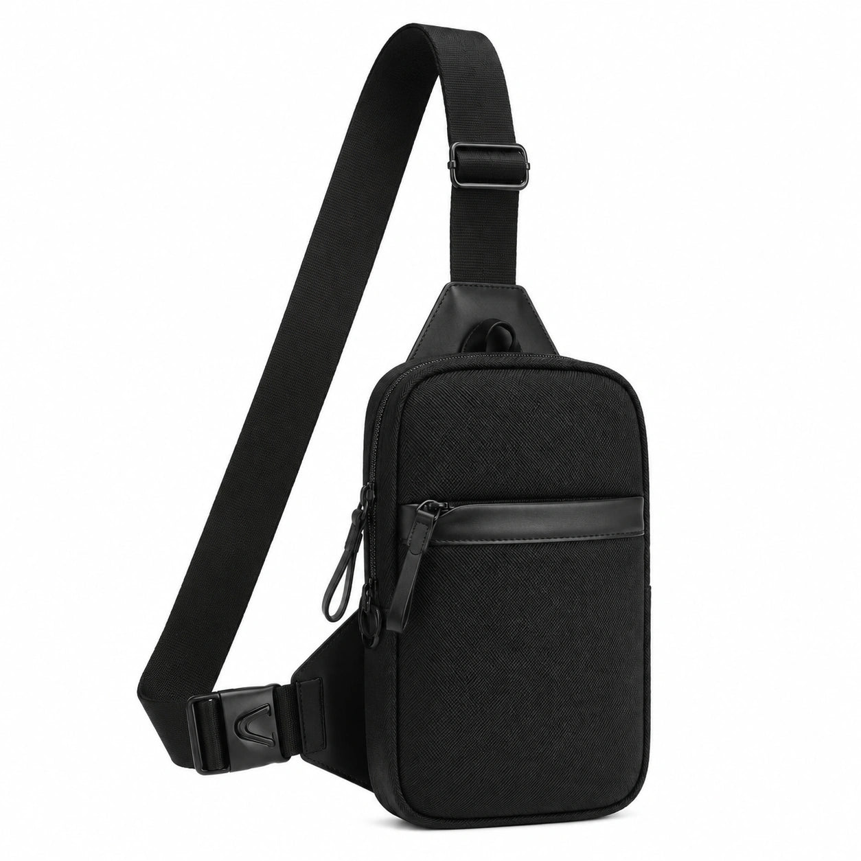 Borsa a tracolla 18 x 8 x 31 cm in tessuto nero con tracolla regolabile stile urbano
