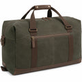 Borsone da viaggio 50 x 25 x 30 cm in tela verde oliva e marrone con chiusura zip