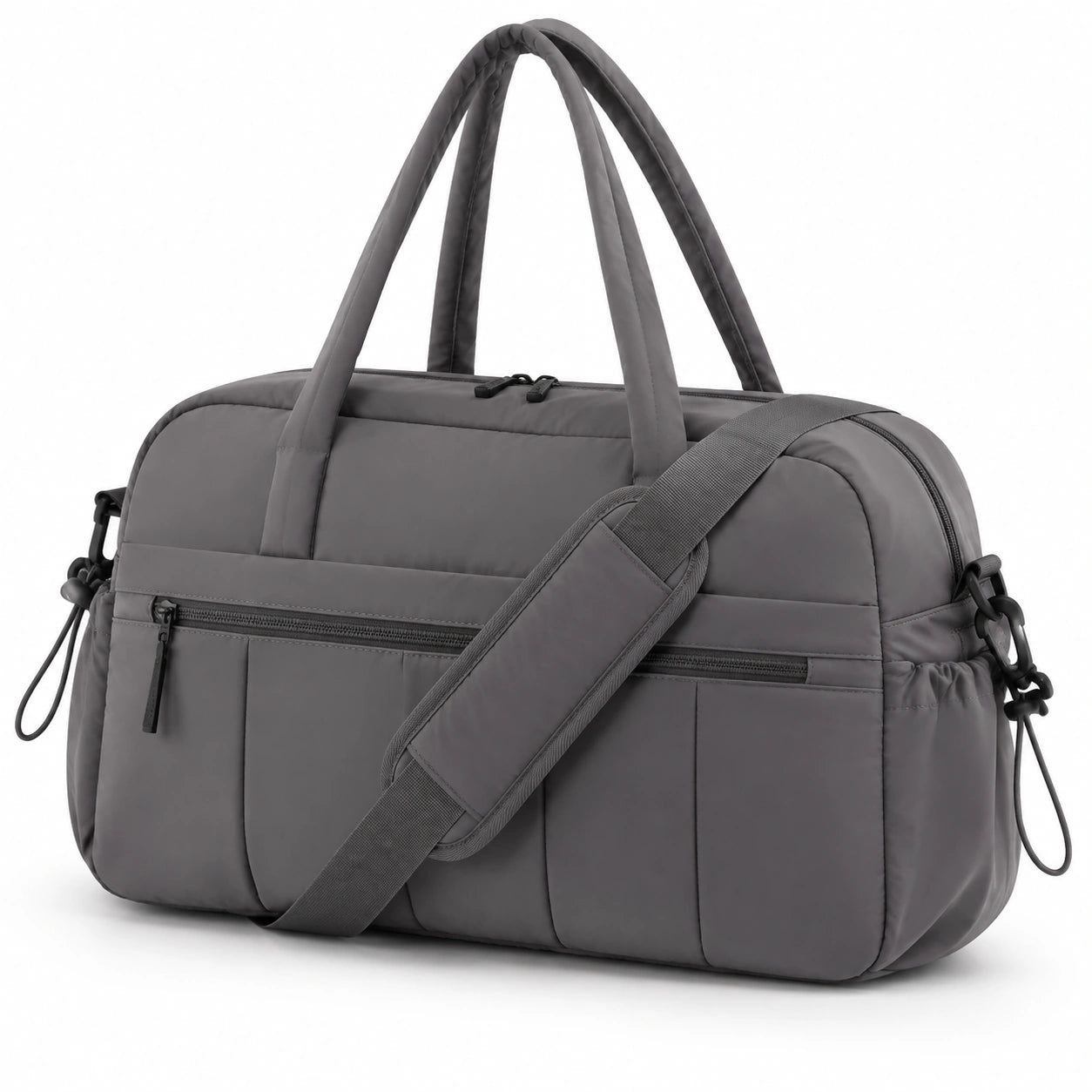 Borsone da viaggio 48 x 25 x 28 cm in tessuto sintetico grigio con tracolla regolabile