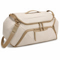 Borsone da viaggio 50 x 28 x 30 cm in tessuto beige con tracolla e scomparti multipli