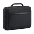 Borsa portadocumenti 40 x 30 x 8 cm in tessuto nero con chiusura zip e manico