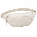 Marsupio 32 x 15 x 7 cm in tessuto sintetico beige con cintura regolabile e tasca frontale
