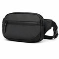Marsupio 25 x 7 x 15 cm in tessuto nero con tasca zip per uso quotidiano