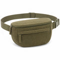 Marsupio 30 x 8 x 16 cm in velluto a coste verde oliva con cintura regolabile e tasca frontale