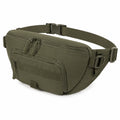 Marsupio 30 x 15 x 8 cm in tessuto sintetico verde oliva con tasche multiple e cintura regolabile