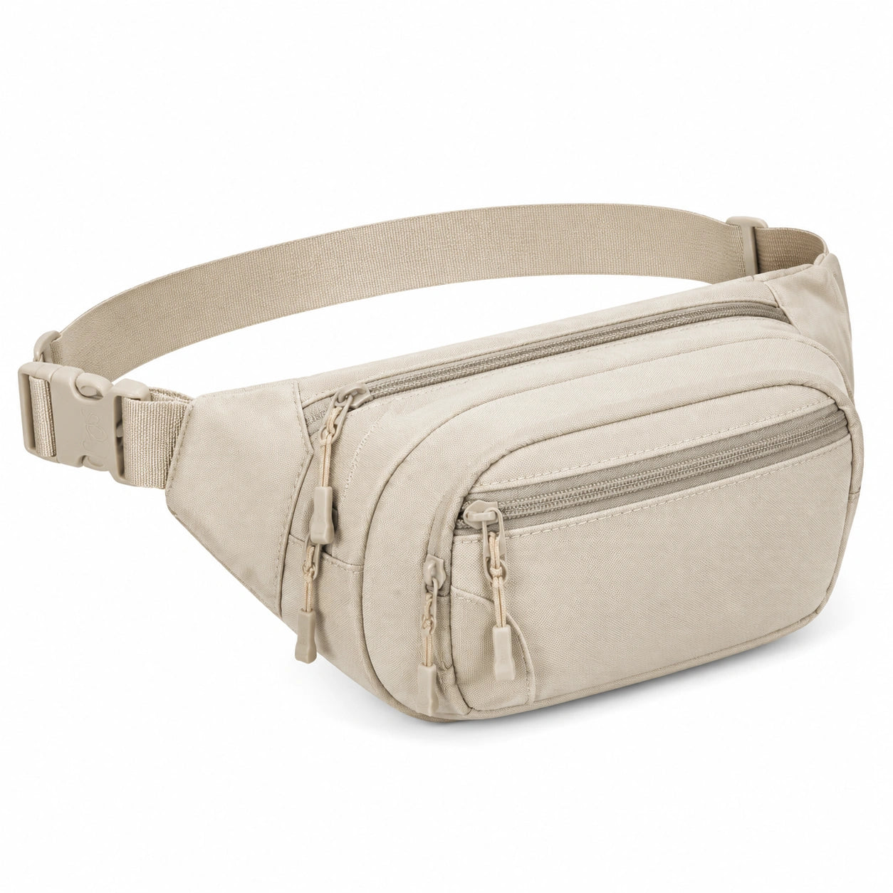Marsupio 30 x 9 x 15 cm in tessuto beige con tasche multiple - cintura regolabile