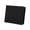 Portafoglio da uomo 12 x 9 x 1.5 cm nero in similpelle testurizzata pieghevole