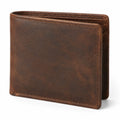 Portafoglio da uomo 12 x 9.5 x 1.5 cm in pelle marrone - pieghevole con scomparti