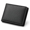 Portafoglio da uomo 12 x 9.5 x 1.5 cm in pelle sintetica nero intrecciato bifold