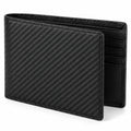 Portafoglio da uomo 12 x 9.5 x 1.5 cm nero in materiale sintetico testurizzato - pieghevole con portacarte