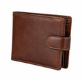 Portafoglio da uomo 12 x 10 x 2 cm marrone in similpelle con chiusura a patta