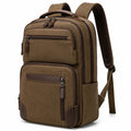 Zaino da viaggio 30 x 18 x 45 cm in tessuto marrone con tasche multiple
